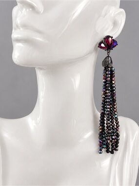 Midnight Magic Tassel Earrings